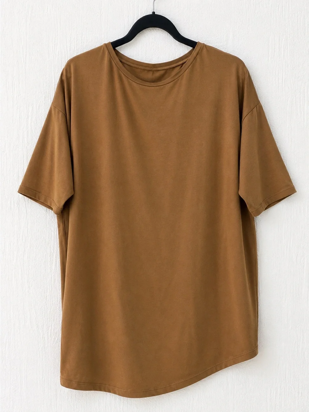 Mens Short Sleeve Crewneck T-Shirt in Brown